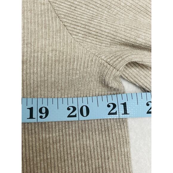 THEORY SZ L Asymmetric Knit Top In Oatmeal Crop Sweater NWT B99 - Picture 4 of 9